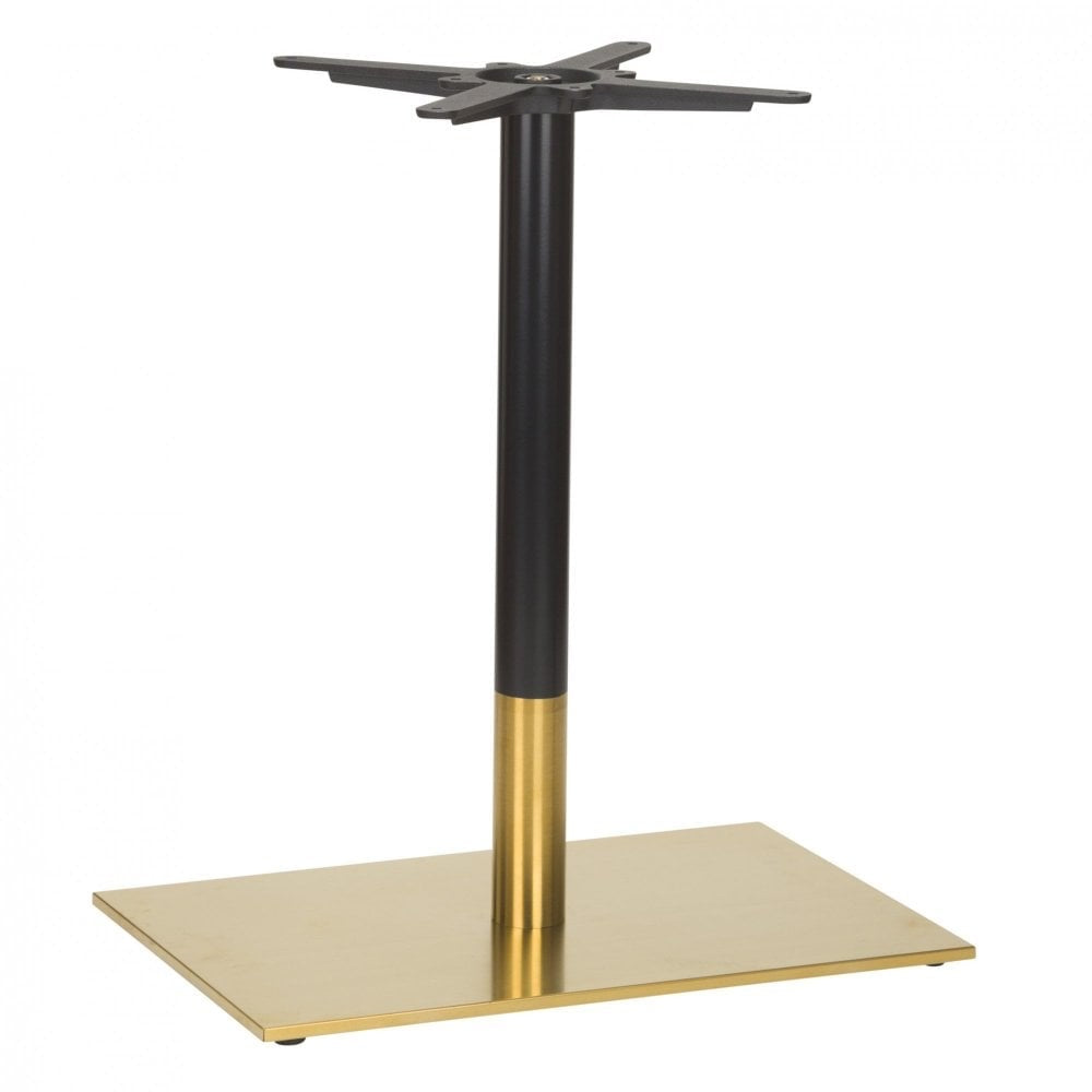 Aristotle Vintage Brass Table Base - Rectangle Single Pedestal