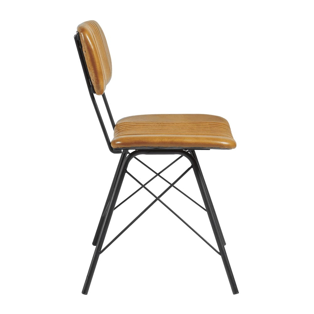 Duke Industrial Leather Side Chair