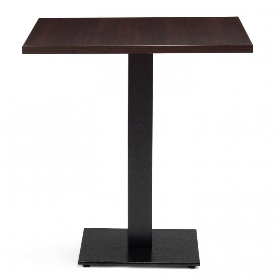 Bertone Metal Base Pedestal Square Table with Wood Top 600x600mm