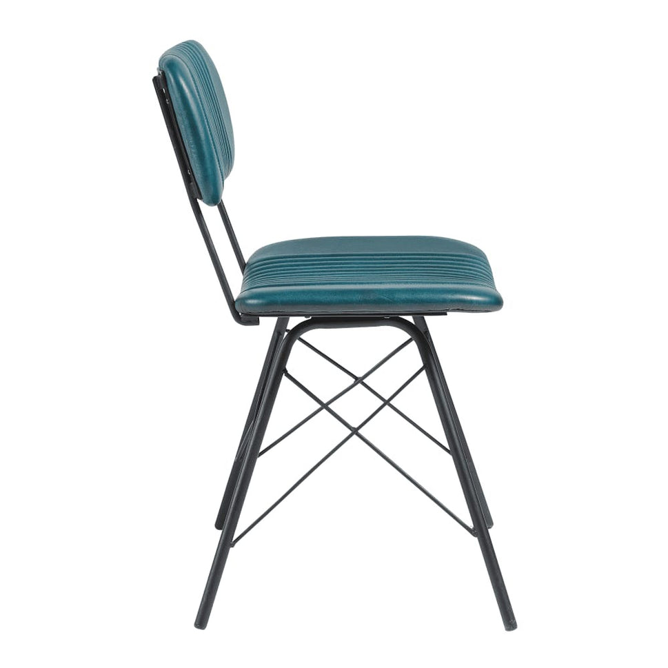 Duke Industrial Leather Side Chair