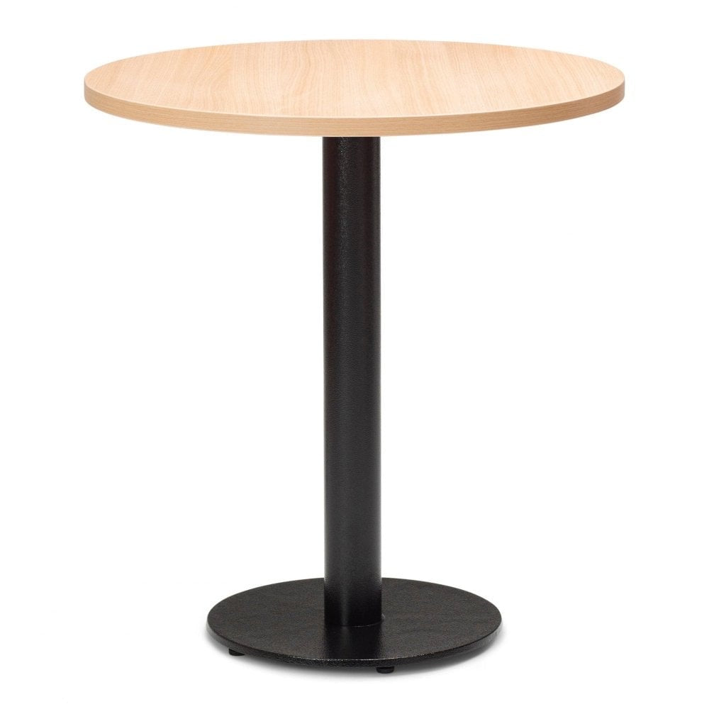 Bertone Metal Base Pedestal Round Table with Wood Top 600mm