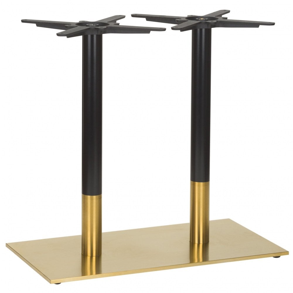 Aristotle Vintage Brass Table Base - Rectangle Twin Pedestal