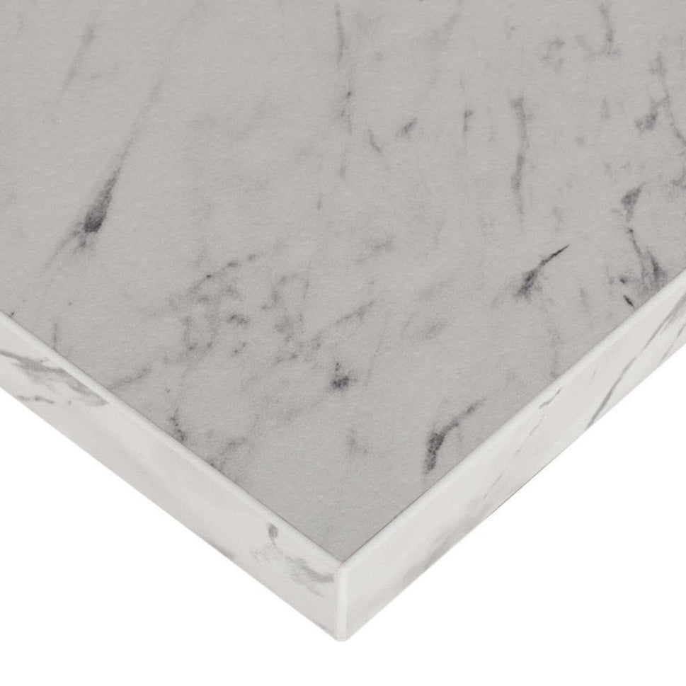 White Carrara Marble Laminate Table Top - 25mm