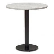 Bertone Metal Base Pedestal Round Table with Wood Top 700mm