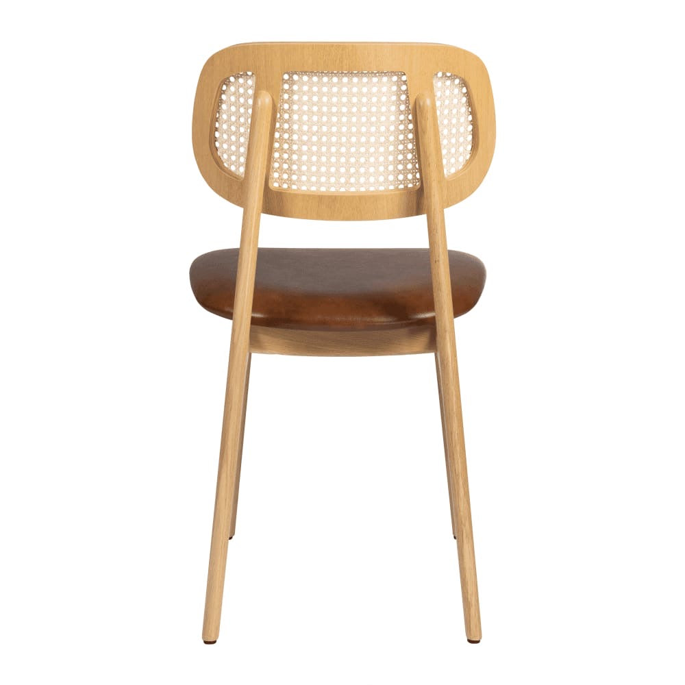 Relish Oak Rattan Upholstered Side Chair