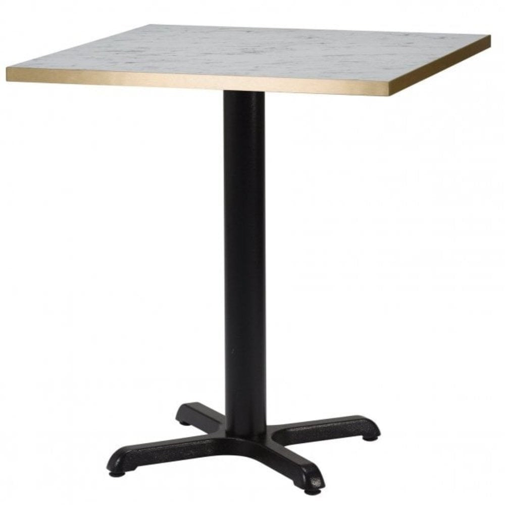 Bosa Metal Base Pedestal Square Table with Wood Top 700x700mm