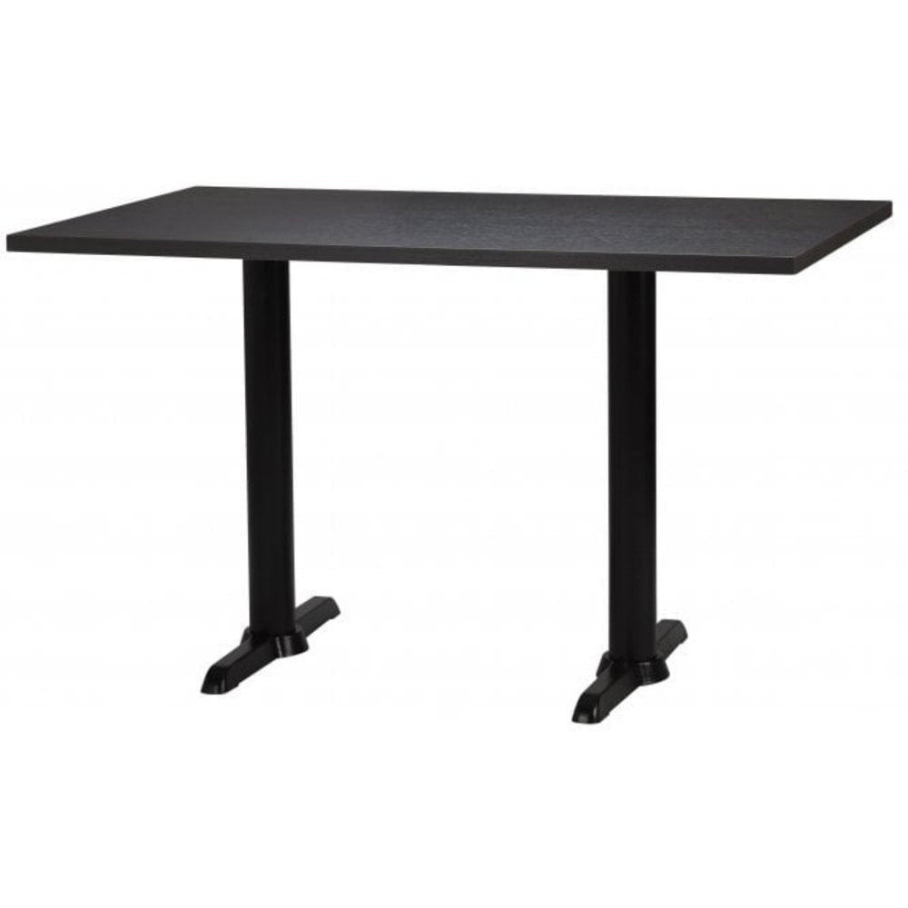 Bosa Metal Base Pedestal Rectangle Table with Wood Top 1200x700mm