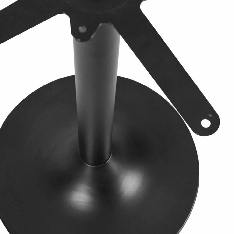 Trumpet Black Medium Round Stainless Steel Table Base