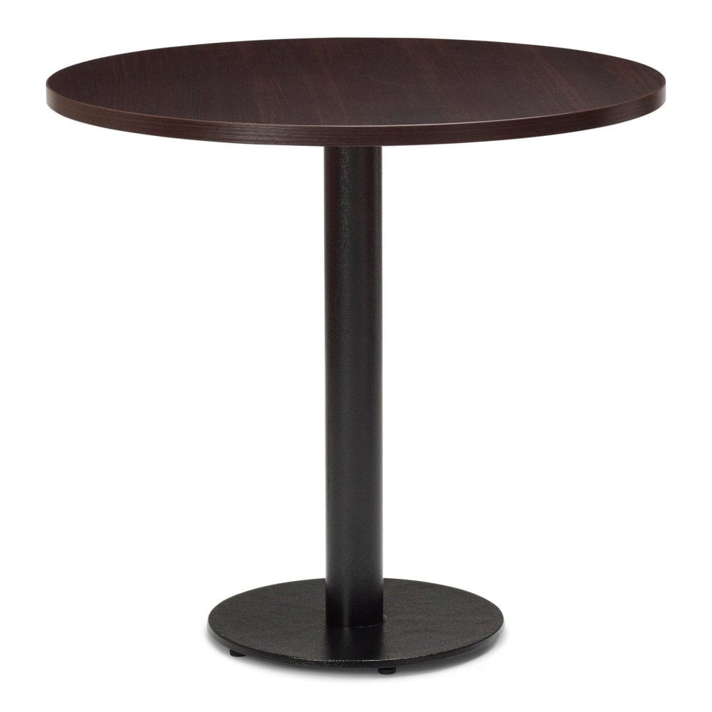 Bertone Metal Base Pedestal Round Table with Wood Top 600mm