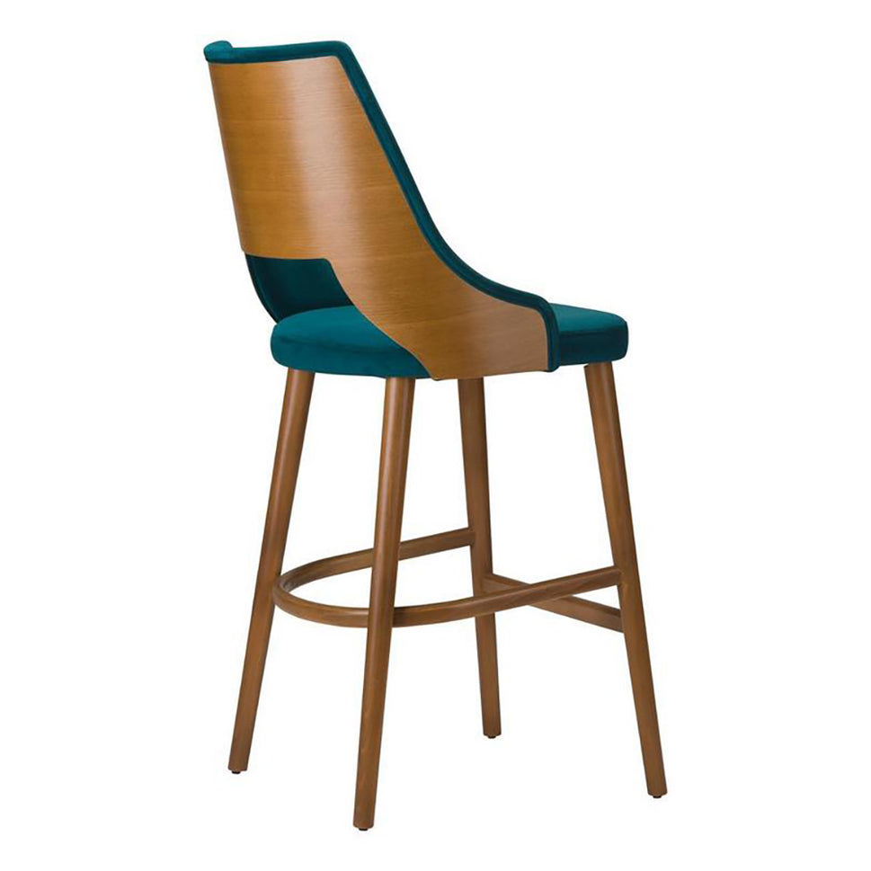 Stone Wooden Upholstered Bar Stool