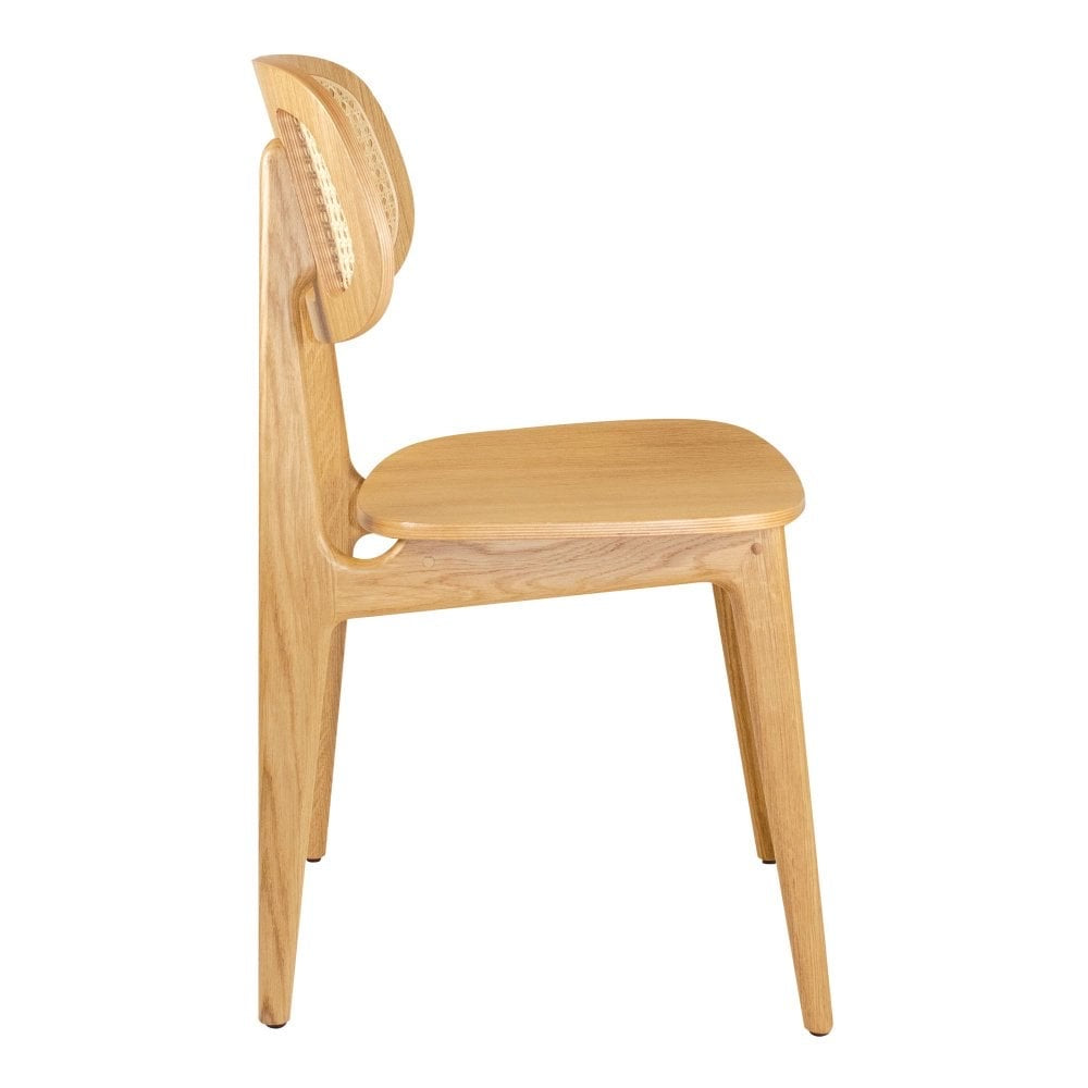 Relish Oak Rattan Upholstered Side Chair