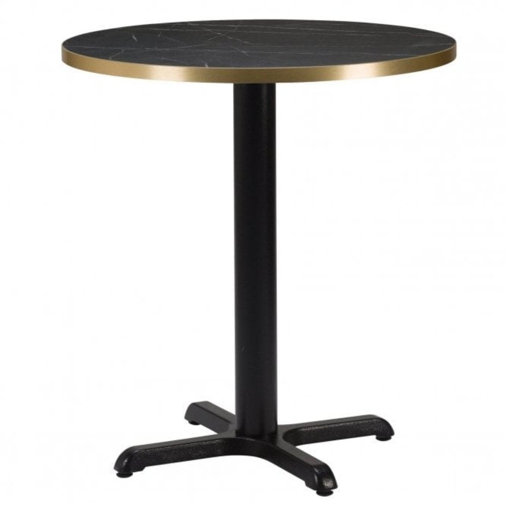 Bosa Metal Base Pedestal Round Table with Wood Top 700mm
