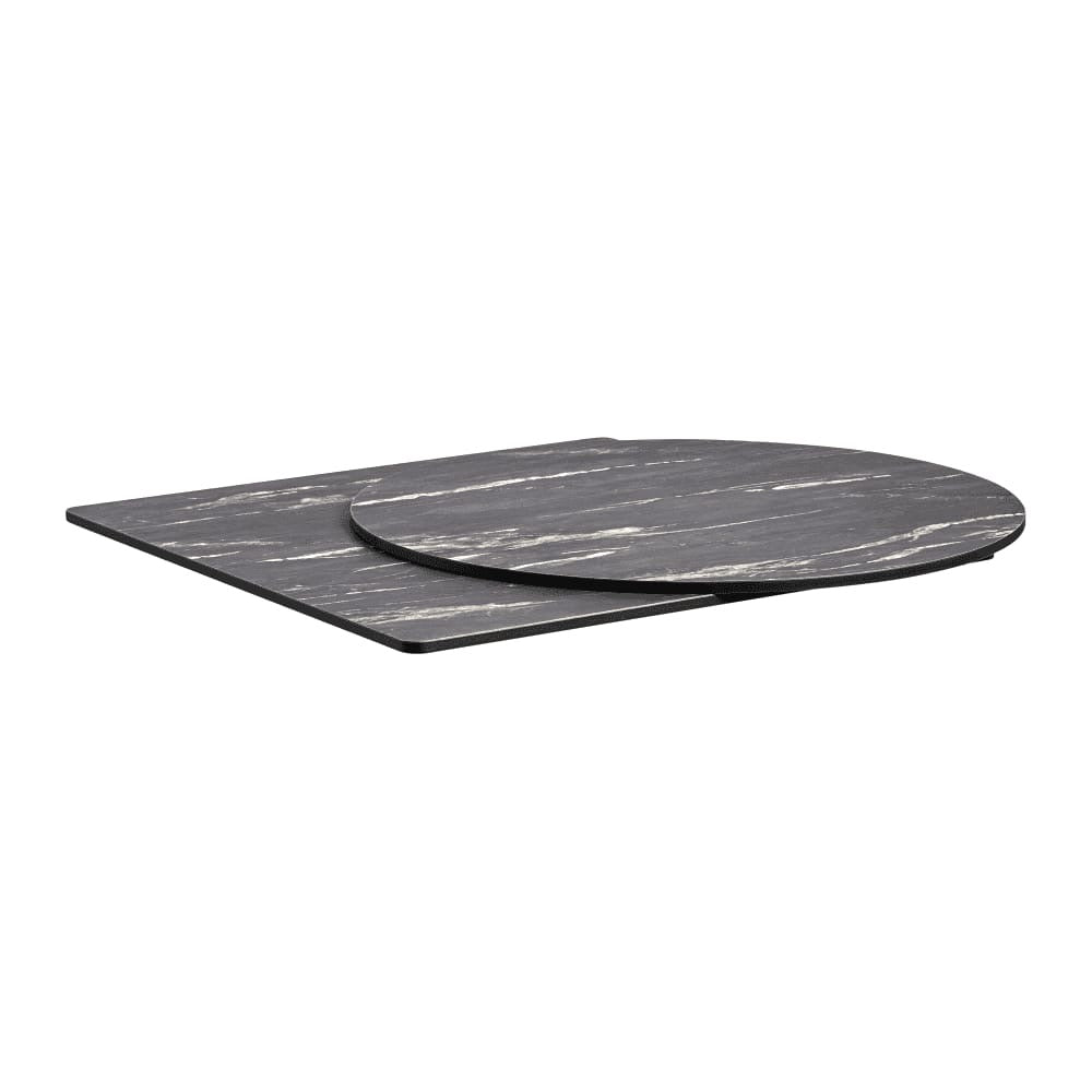 Black Marble Textured Outdoor Laminate Restaurant Table Top - 12mm