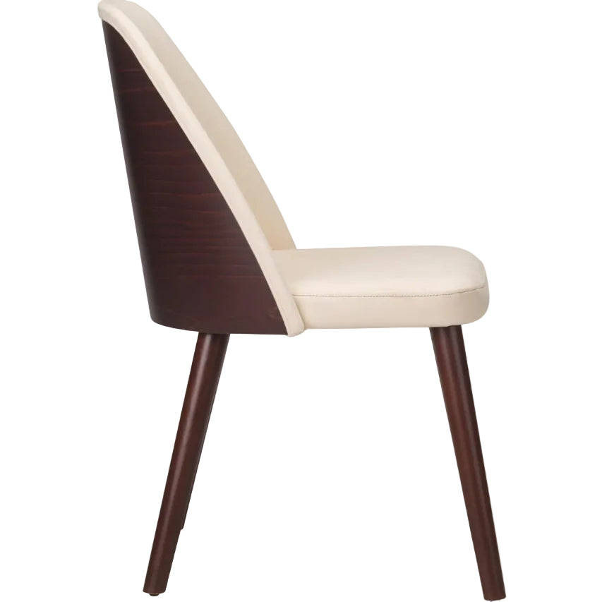 Calm Wooden Upholstered Side Chair