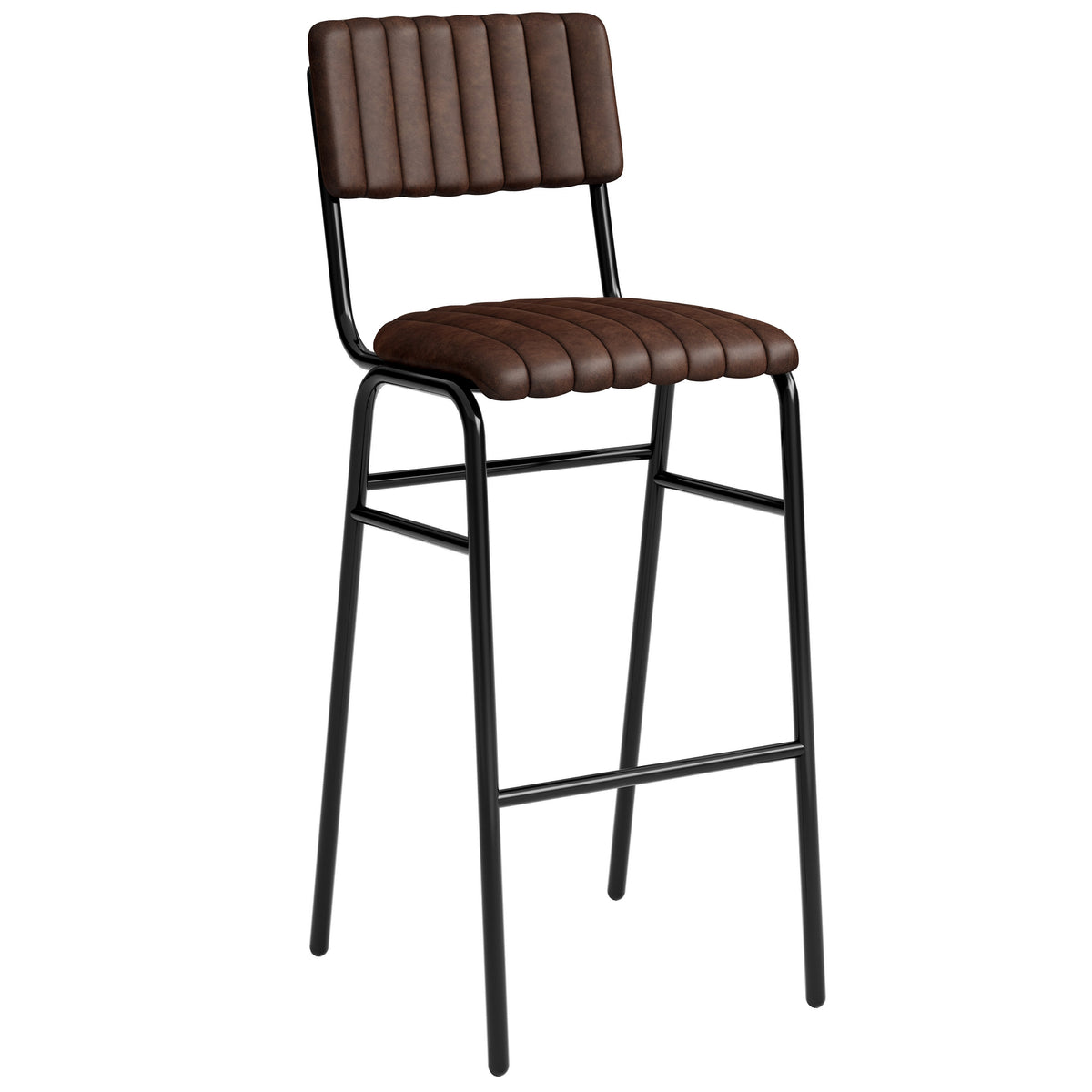Derby Industrial Bar Stool - Faux Leather