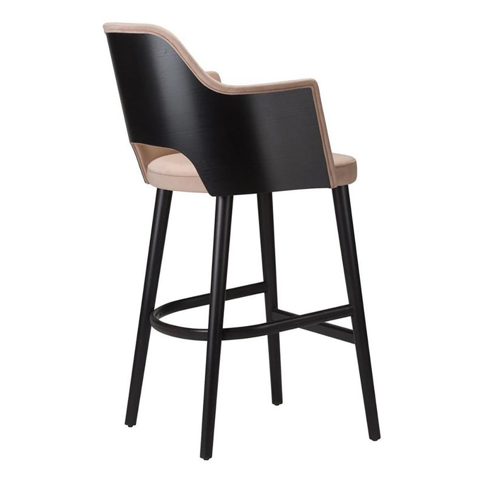 Cirrus Wooden Upholstered Bar Stool