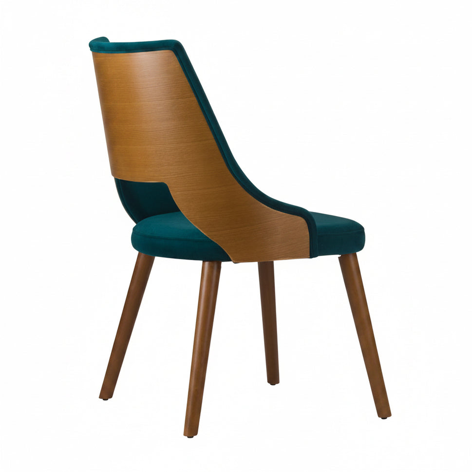 Stone Wooden Upholstered Side Chair