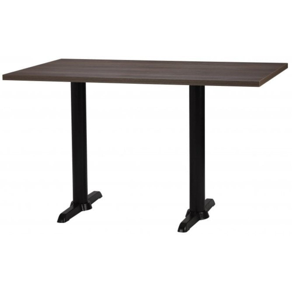 Bosa Metal Base Pedestal Rectangle Table with Wood Top 1200x700mm