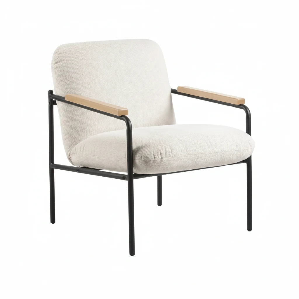 Settle Reception Armchair with Wooden Arm Pads