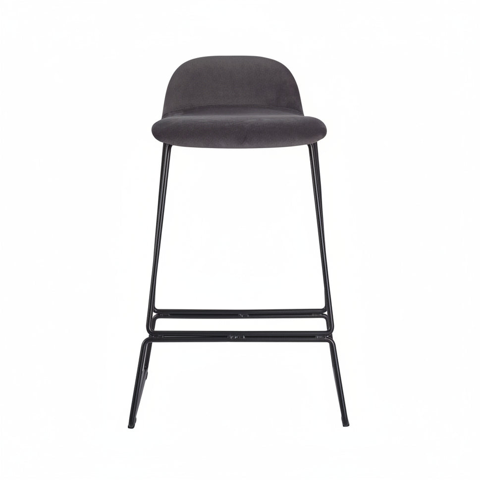 Copenhagen Upholstered Mid Height Metal Bar Stool