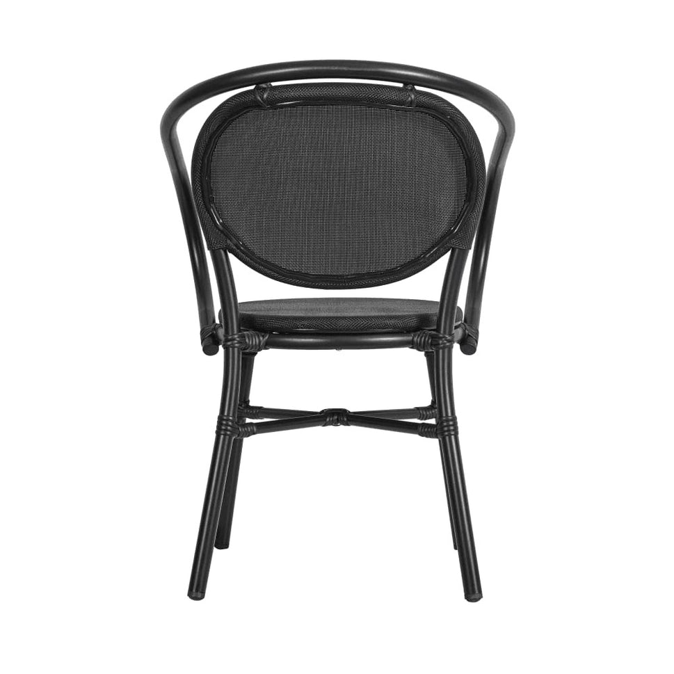 Lyon Black Outdoor Stacking Rattan Armchair