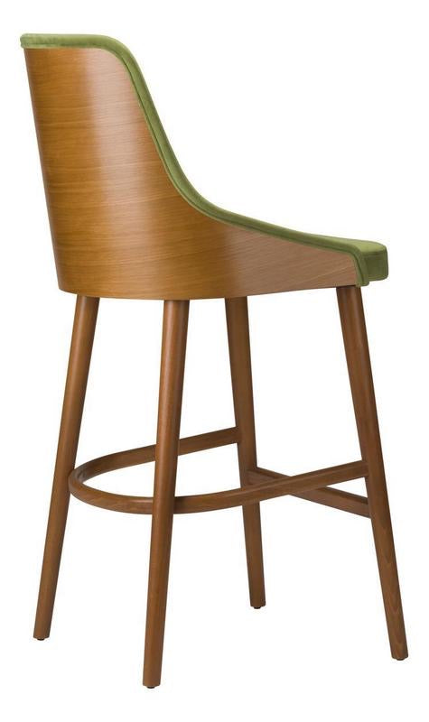 Chord Wooden Upholstered Bar Stool