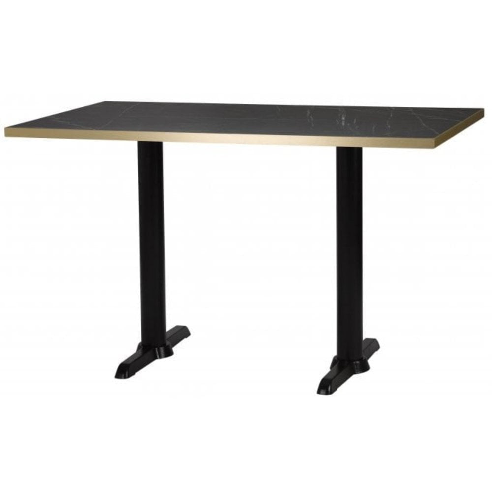 Bosa Metal Base Pedestal Rectangle Table with Wood Top 1200x700mm