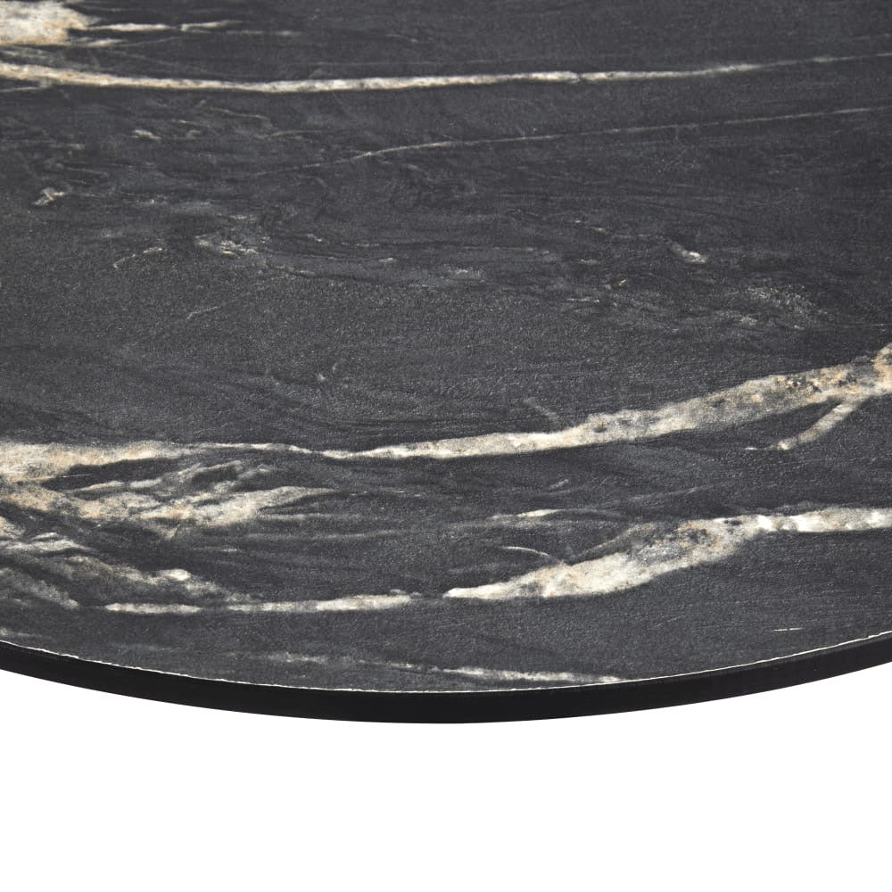 Black Marble Textured Outdoor Laminate Restaurant Table Top - 12mm