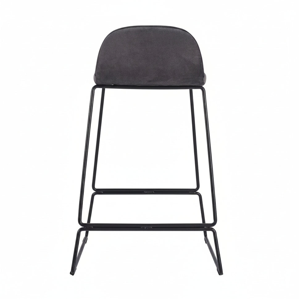 Copenhagen Upholstered Mid Height Metal Bar Stool