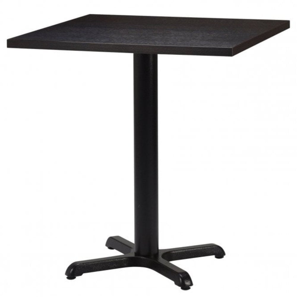 Bosa Metal Base Pedestal Square Table with Wood Top 700x700mm
