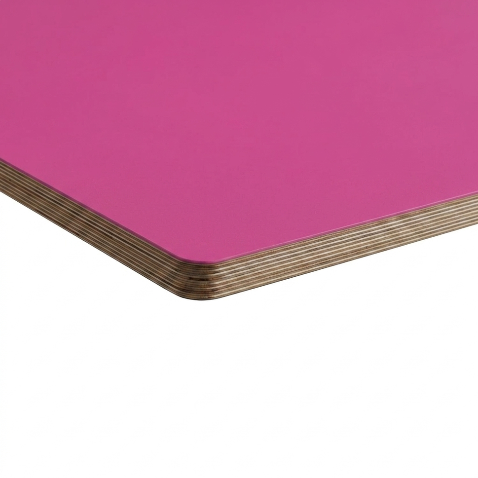 Fuchsia Pink Ply Edge Effect Laminate Table Top - 25mm