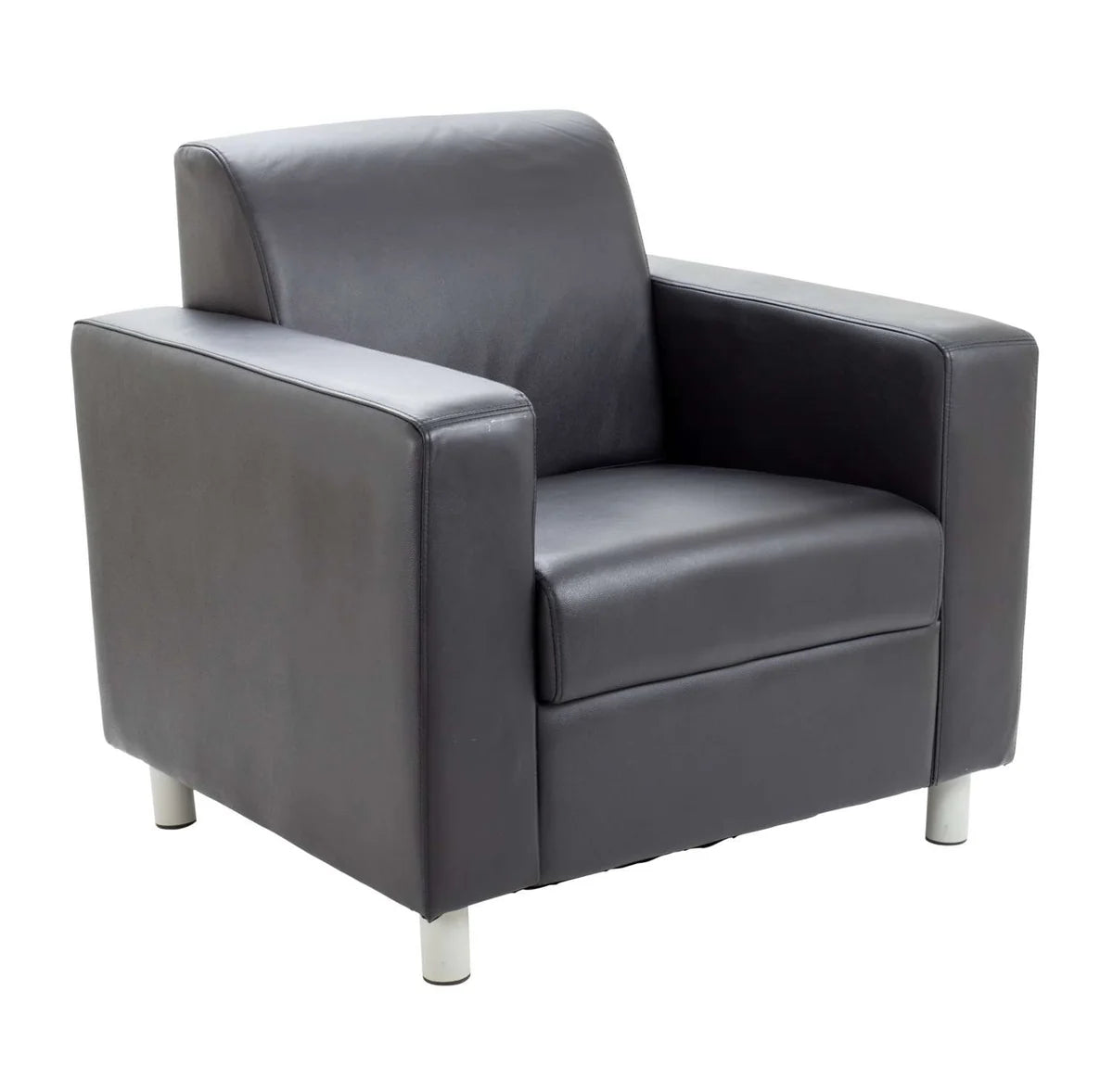 Iceberg Black Faux Leather Reception Armchair