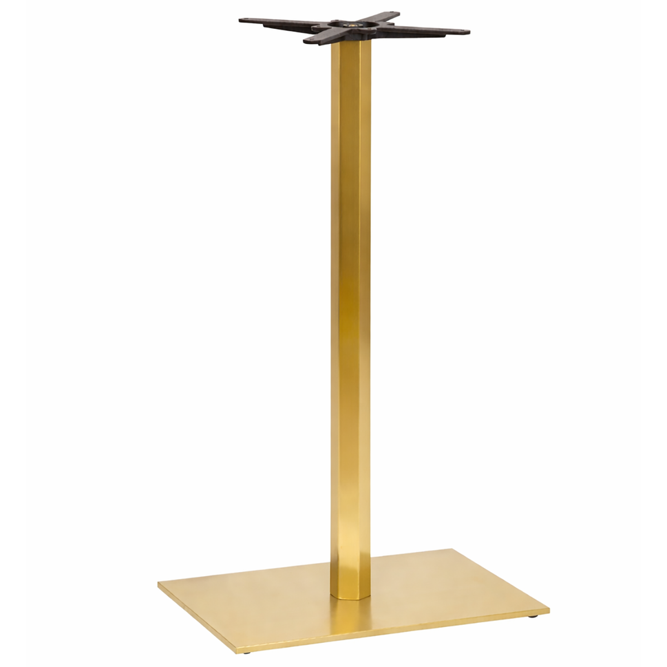 Luxor Vintage Brass Table Base - Rectangle Single Pedestal