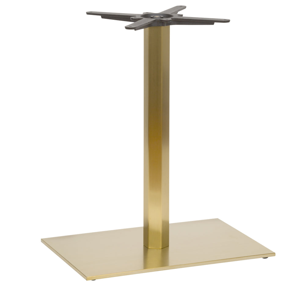 Luxor Vintage Brass Table Base - Rectangle Single Pedestal