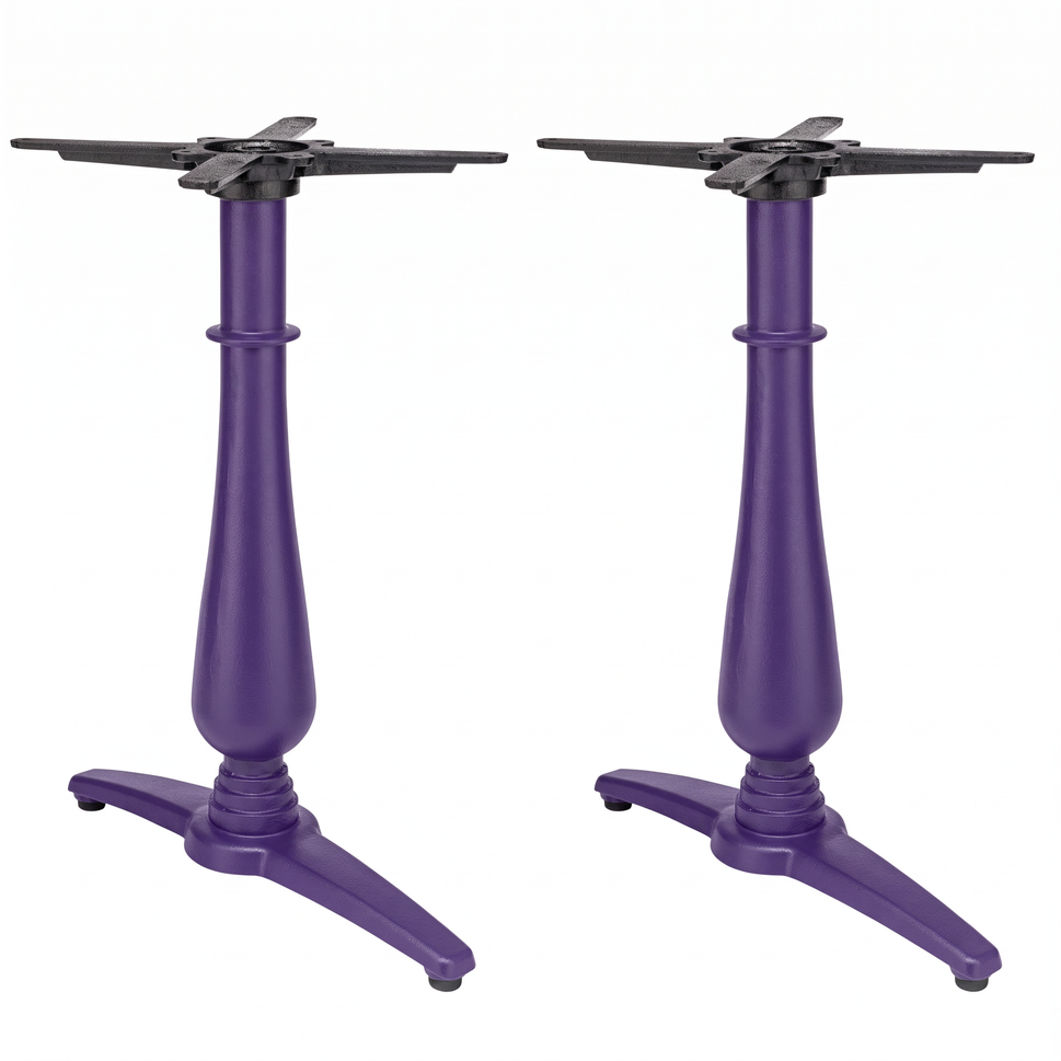 Manor Twin Leg Pedestal Candelabra Black Cast Iron Table Base - Powdercoated