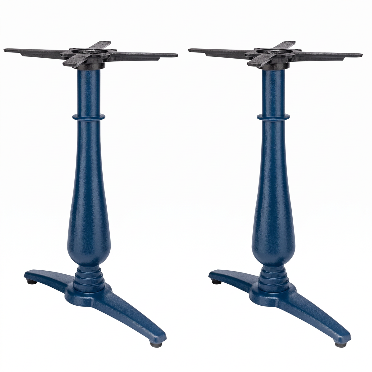 Manor Twin Leg Pedestal Candelabra Black Cast Iron Table Base - Powdercoated
