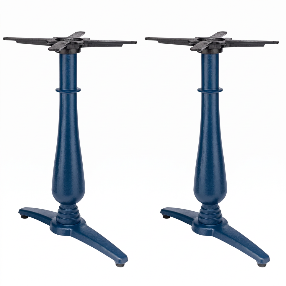 Manor Twin Leg Pedestal Candelabra Black Cast Iron Table Base - Powdercoated