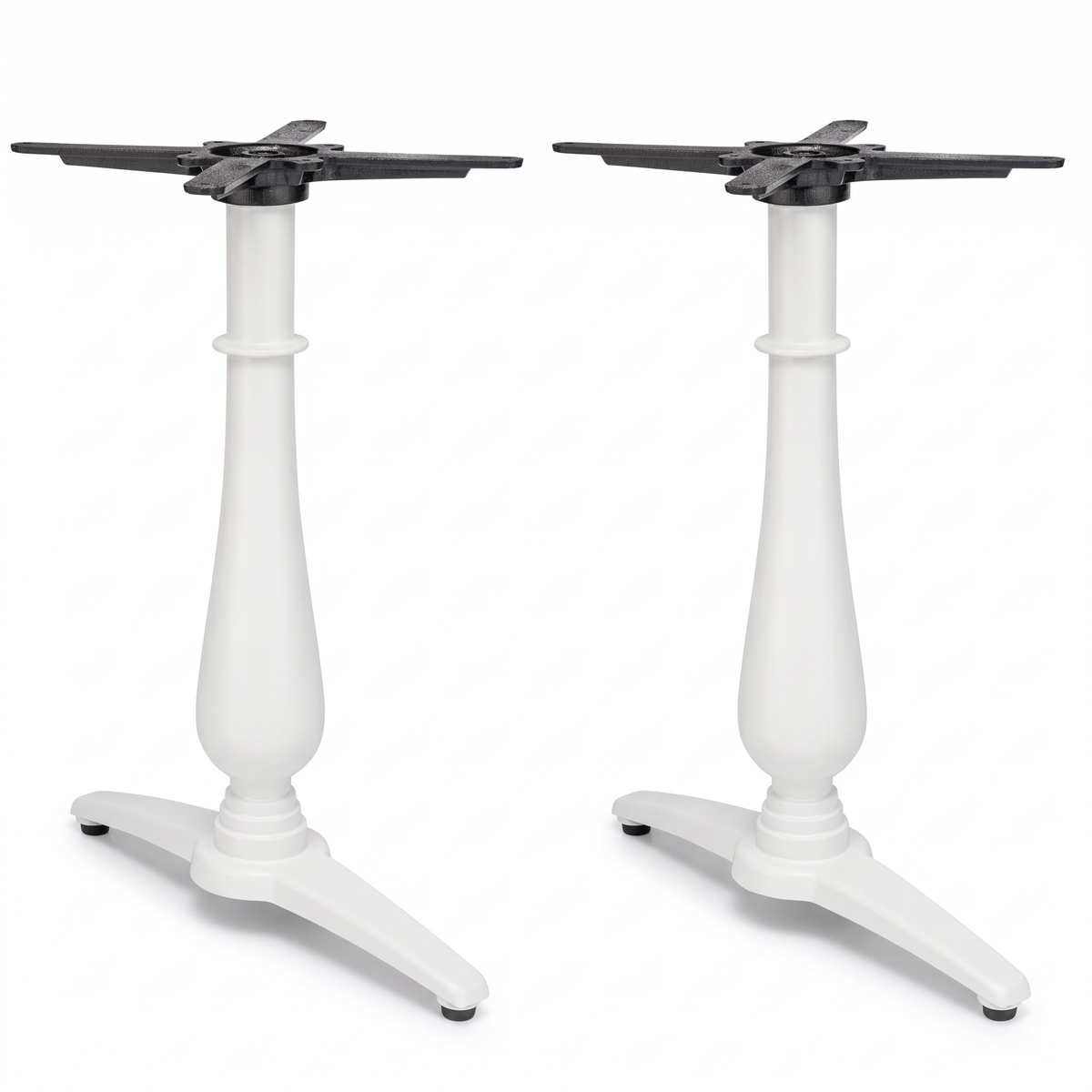 Manor Twin Leg Pedestal Candelabra Black Cast Iron Table Base - Powdercoated