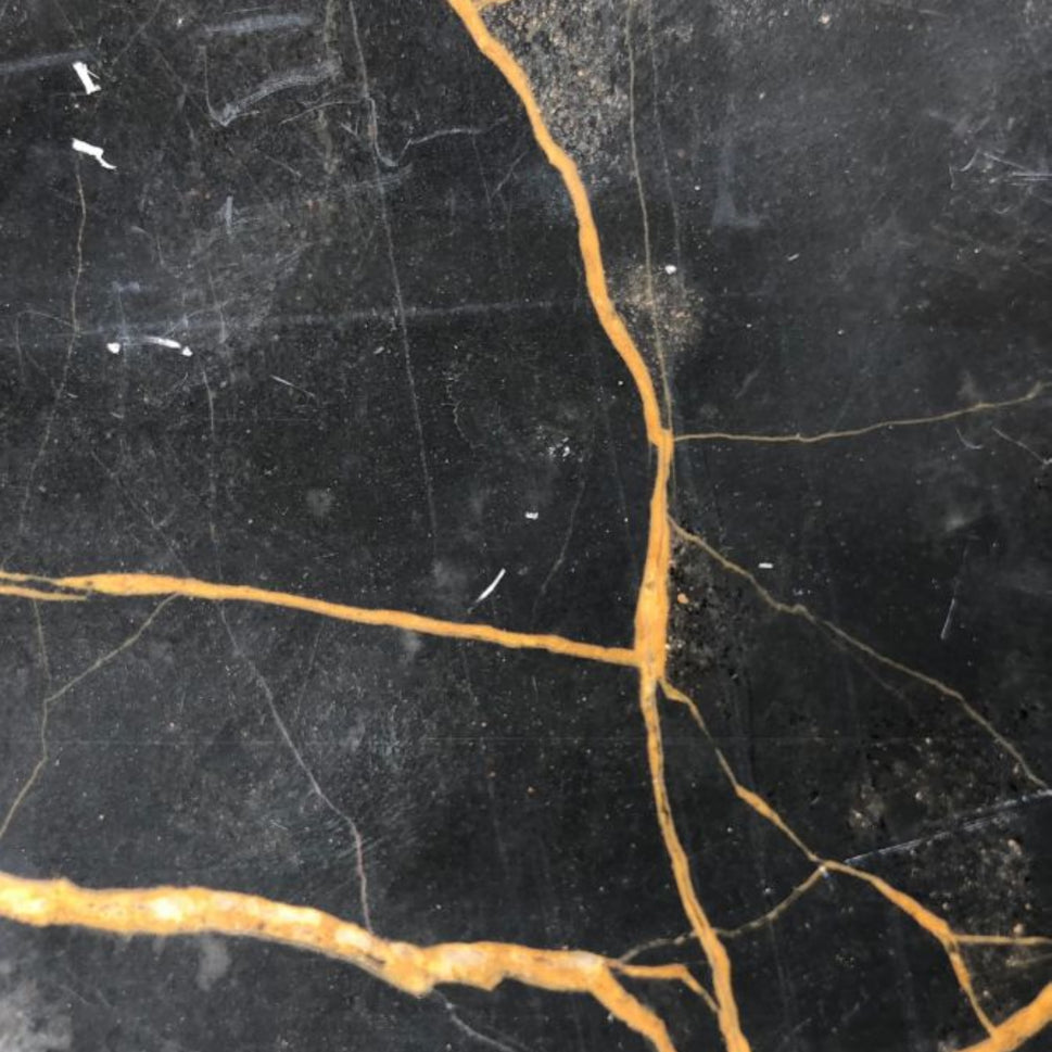 Black Gold Laurent Real Marble Restaurant Table Top - 20mm