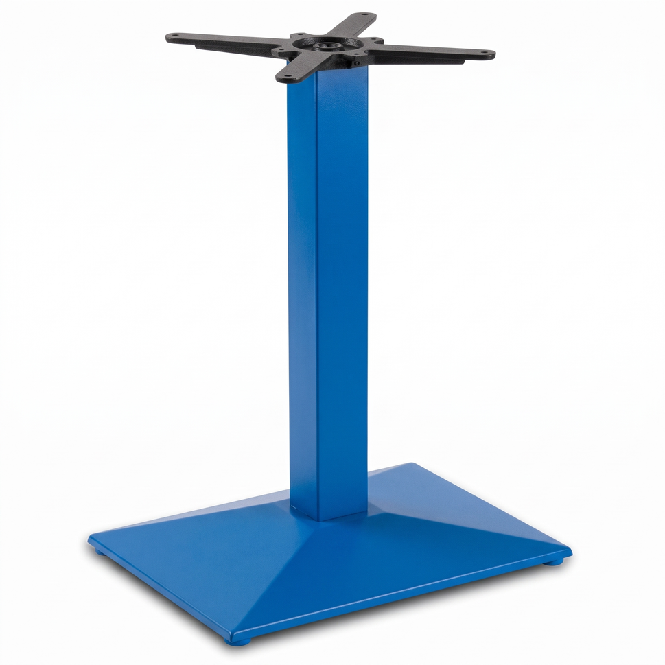 Pyramid Rectangular Single Pedestal Cast Iron Table Base - Powdercoated