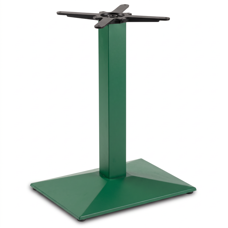 Pyramid Rectangular Single Pedestal Cast Iron Table Base - Powdercoated