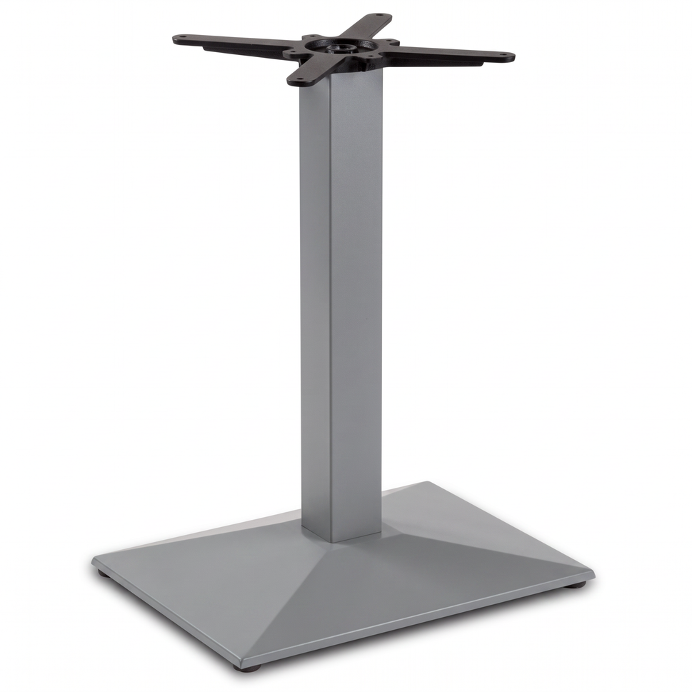 Pyramid Rectangular Single Pedestal Cast Iron Table Base - Powdercoated