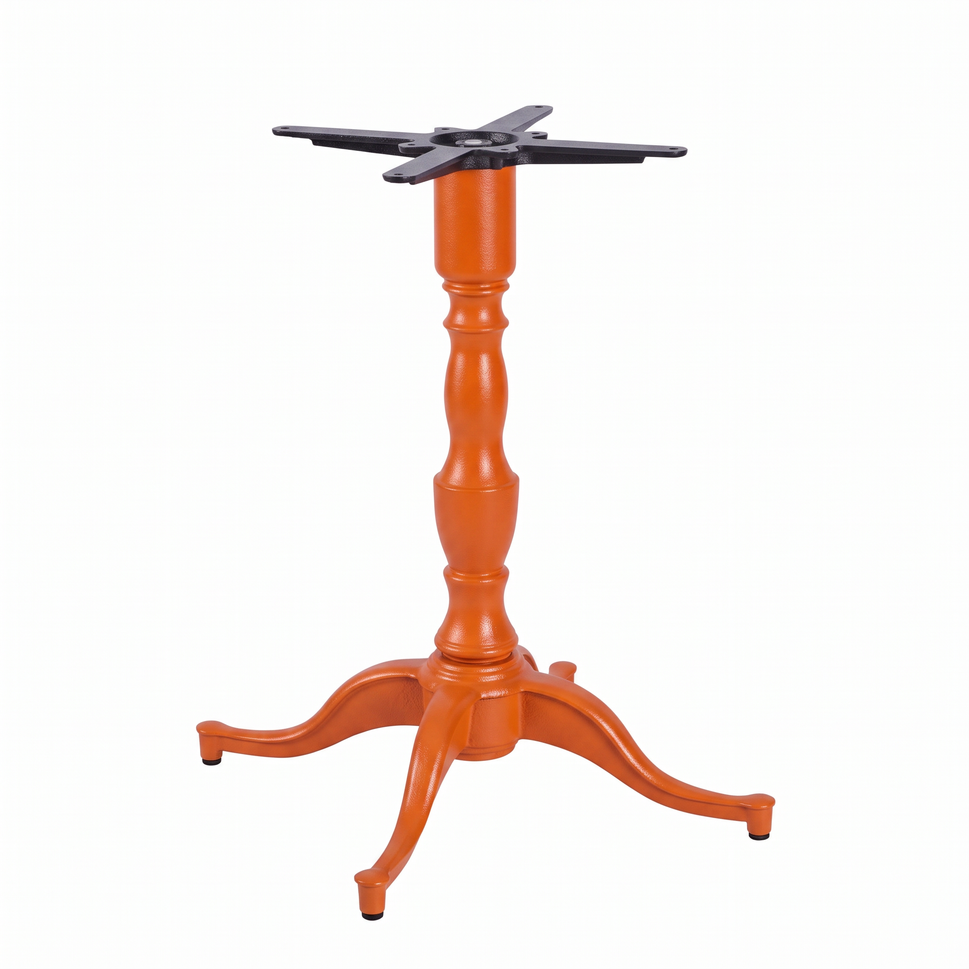 Queen Anne Ornate Four Leg Cast Iron Table Base - Powdercoated