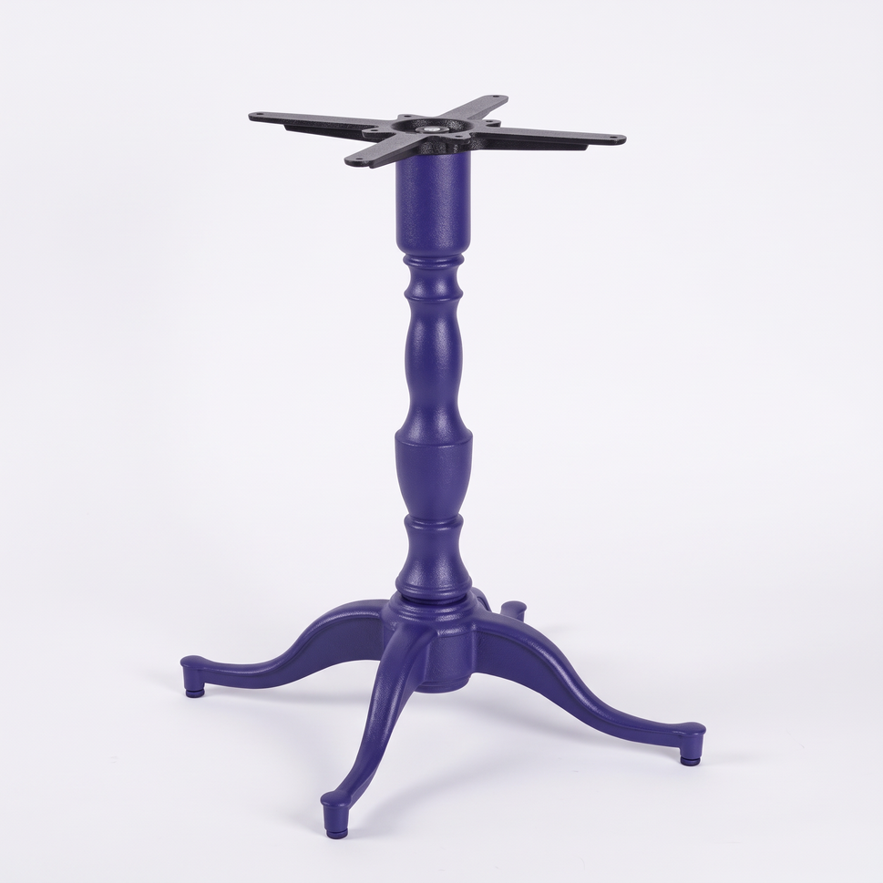 Queen Anne Ornate Four Leg Cast Iron Table Base - Powdercoated
