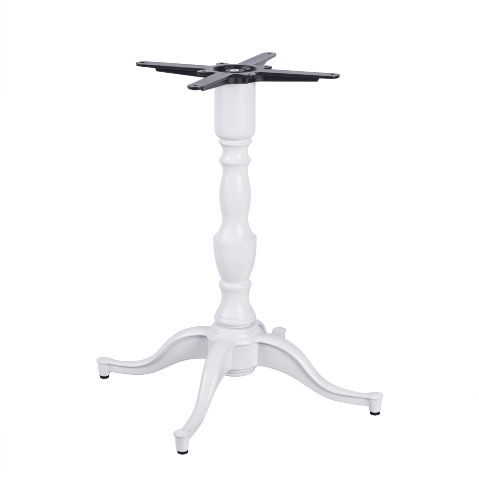 Queen Anne Ornate Four Leg Cast Iron Table Base - Powdercoated