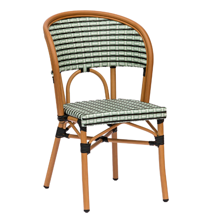 Champagne Outdoor Stacking Bistro Side Chair