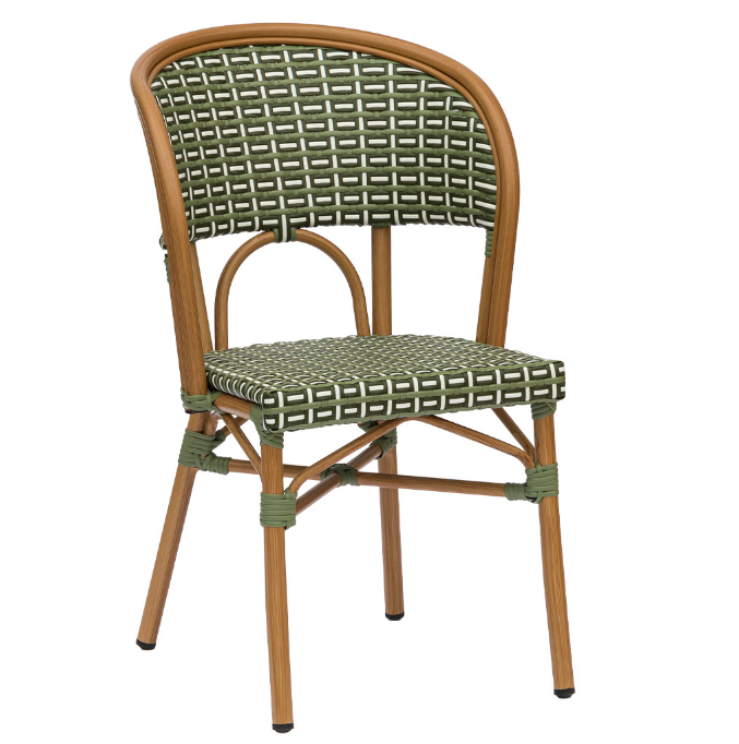 Champagne Outdoor Stacking Bistro Side Chair
