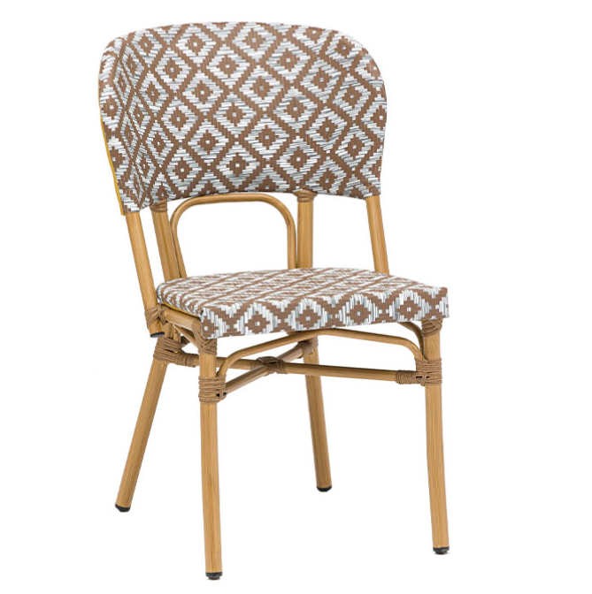 Champagne Outdoor Stacking Bistro Side Chair