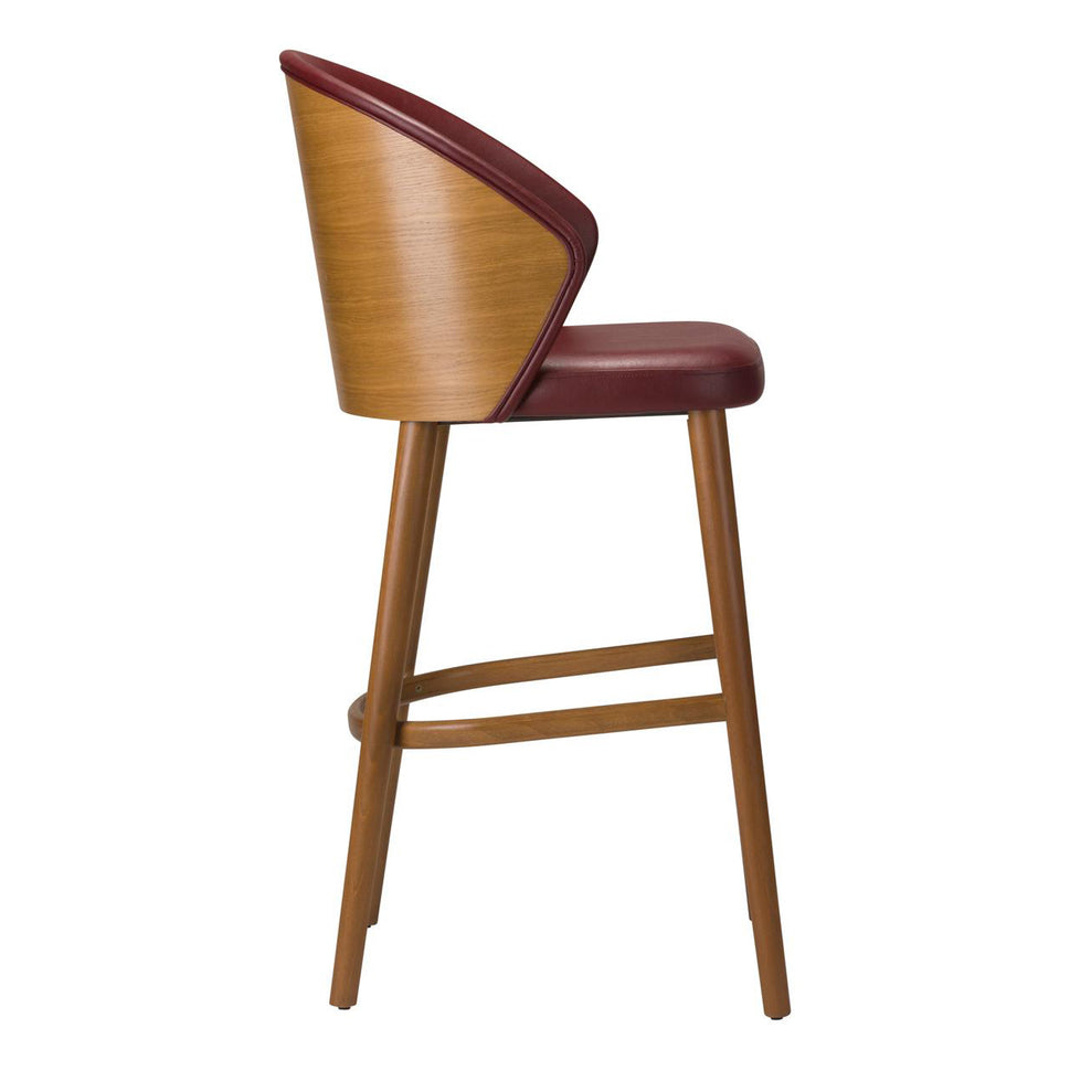 Serene Wooden Upholstered Bar Stool