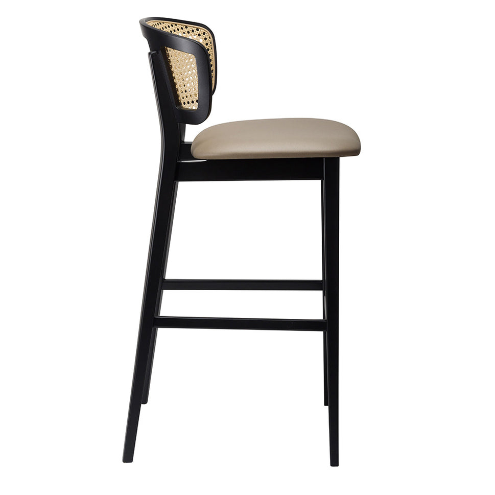 Sophia Rattan Effect Upholstered Bar Stool